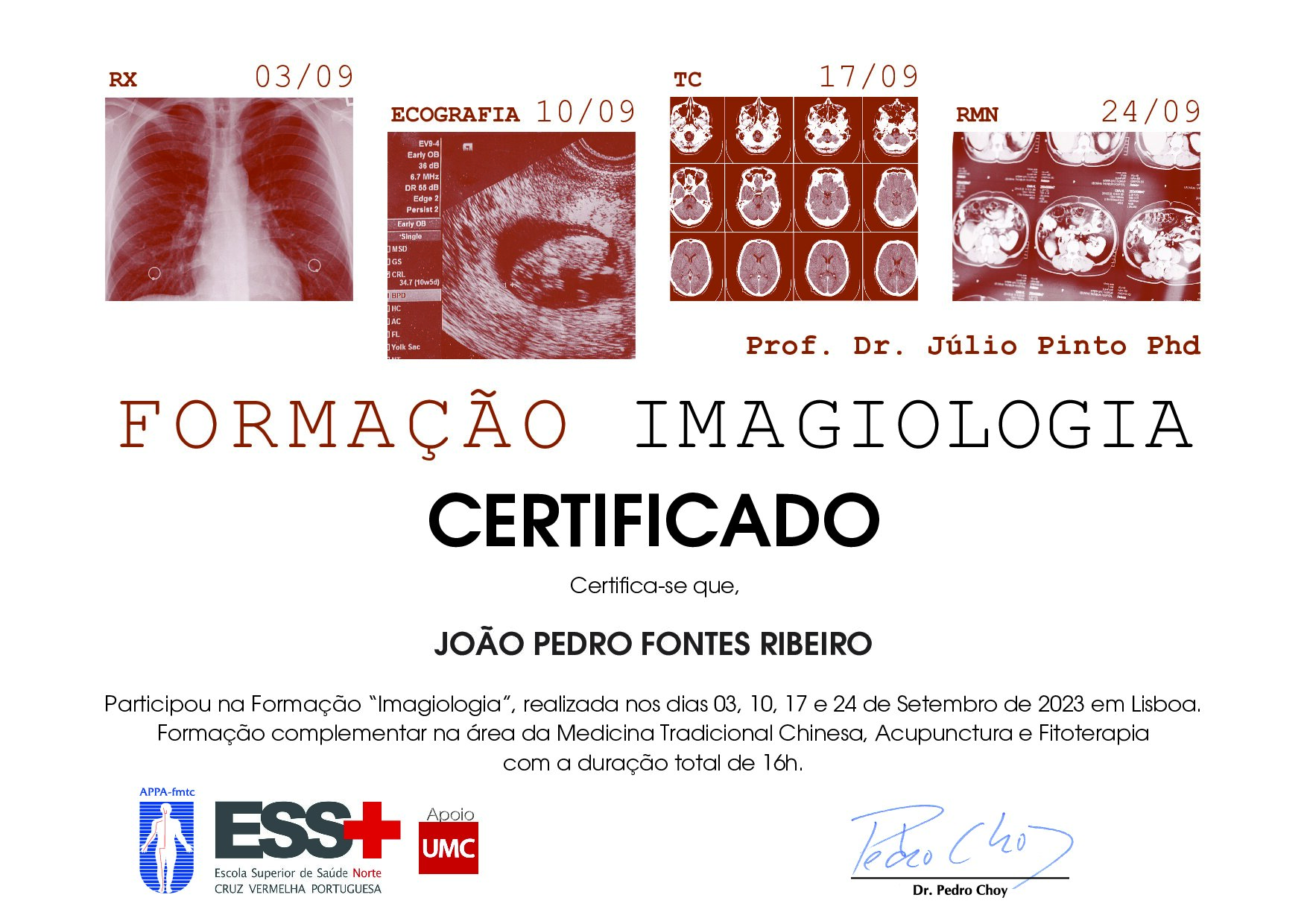 Certificado Imagiologia APPA