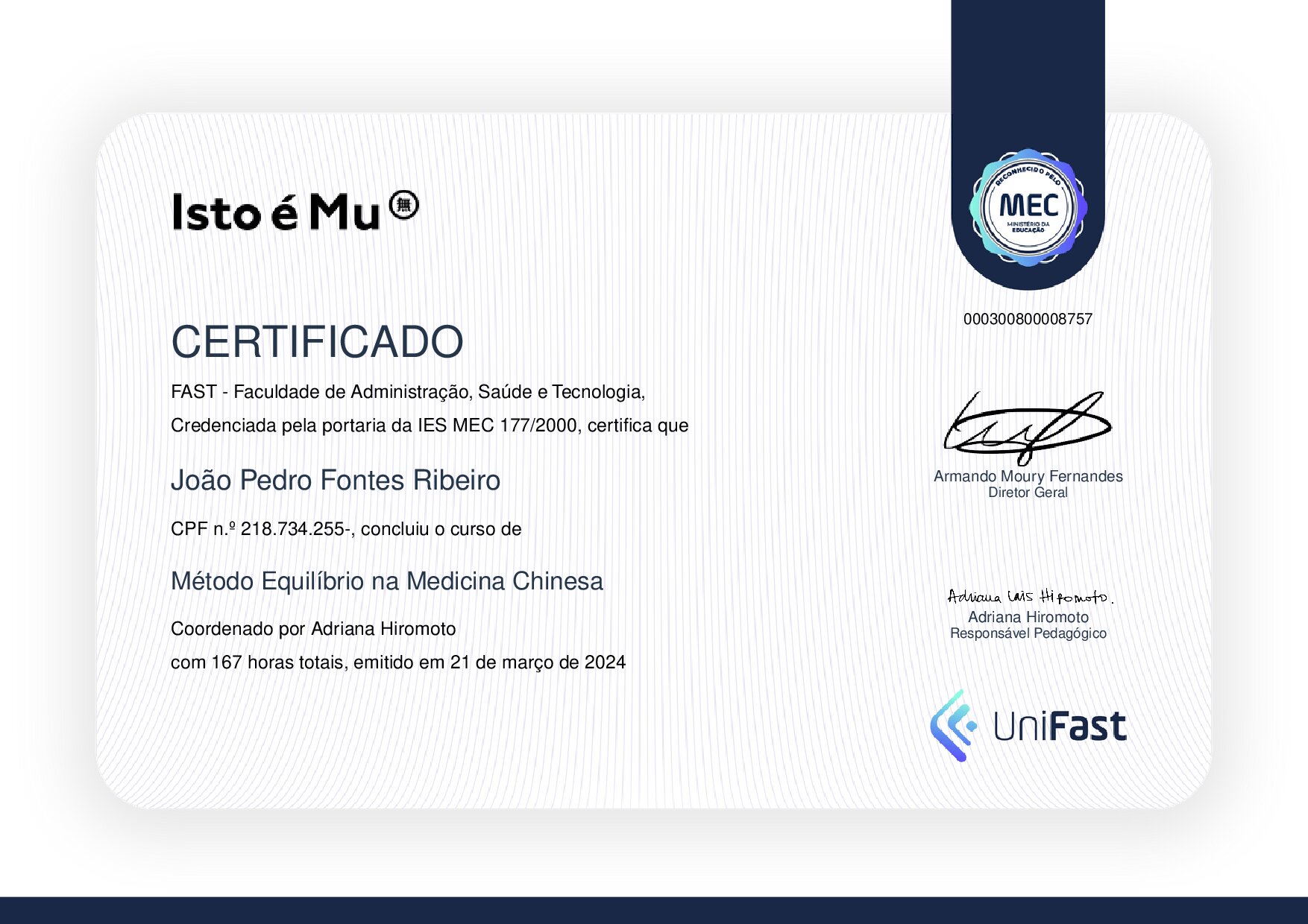 Certificado MEC